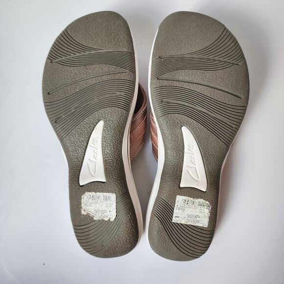 Clarks Cloudsteppers Thong Sandals Womens Size 7 Breeze Sea Flip Flops Rose Gold - Picture 9 of 11